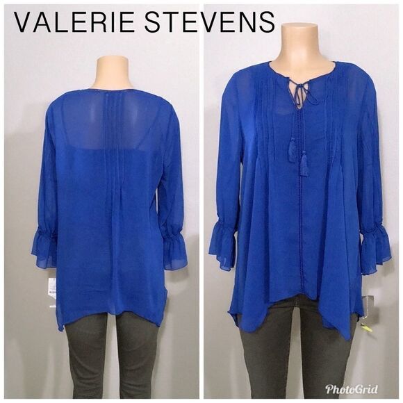Valerie Stevens asymmetrical hem blouse. NWT - Picture 1 of 8